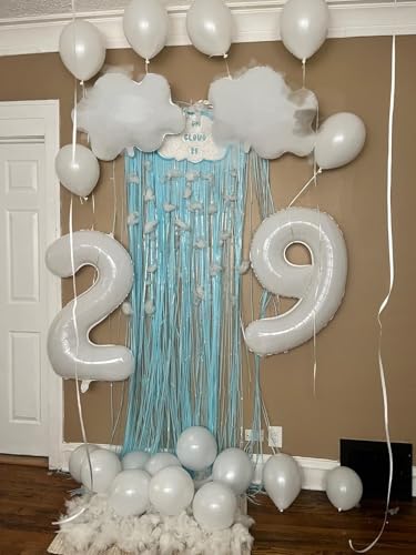 Image of Number Balloons 2 Balloon 40 inch White for 2nd Birthday Party Decoration | Saturated Color, Large 40 inch, With Inflation Straw & Hanging Hole, Great for Bridal Party, Wedding, Thanksgiving, Christmas