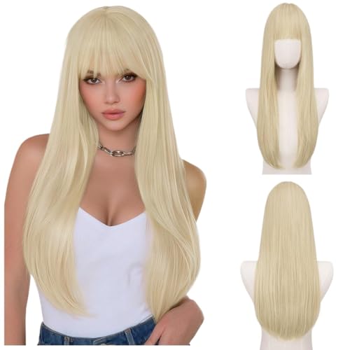 Toppers cheveux anti-cheveux fins avec frange droite et bandeau pour femme
