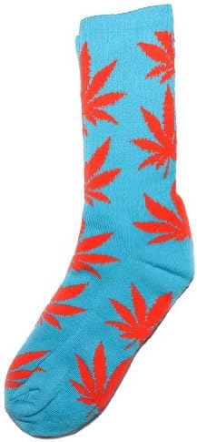 HUF Plantlife Crew Sock, Teal/Orange, One Size
