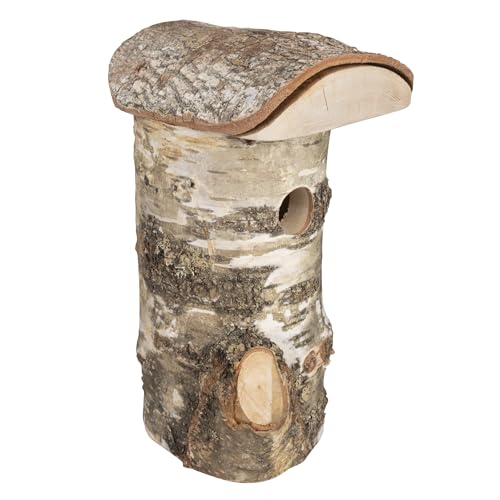 Windhager Nistkasten Wildkogel für Vögel | Einflugloch Ø 28 mm, Abnehmbares Dach, Birkenholz | Vogelhaus,...