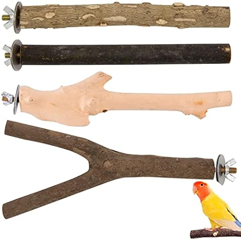 Perchas de Pájaro de Madera Natural LhyBtm (4 piezas) Cover