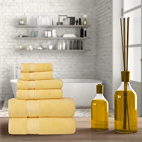 Luxury Bath Towels (800 GSM) 100% Egyptian Cotton Face Hand Bath Towel Super Jumbo Bath Sheets Quick Dry & Absorbent Multipack (Face Cloth, Lemon) - Cosy Home Interiors Luxury Bath Towels (800 GSM) 100% Egyptian Cotton Face Hand Bath Towel Super Jumbo Bath Sheets Quick Dry & Absorbent Multipack (Face Cloth, Lemon) - Image 2