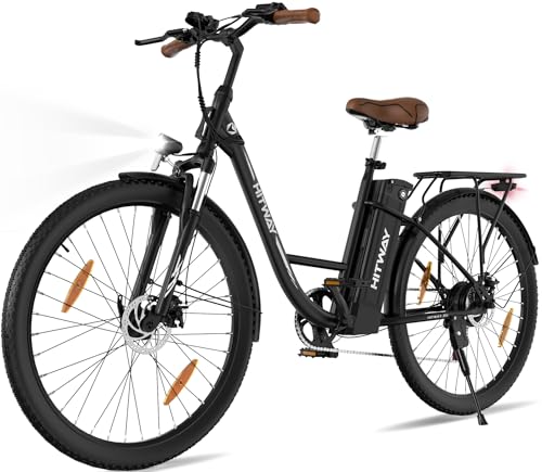 HITWAY Elektrofahrrad Damen 28 Zoll, E-Fahrrad Pedelec, Städtisches Pendler E-Bikes, 36V/13Ah Abnehmbarer Akku, 25km/h Höchstgeschwindigkeit, 7-Gang-Getriebe, City Ebike Bis Zu 35-90km