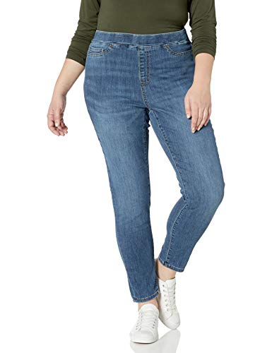 Amazon Essentials Women's Plus Size Pull-On Skinny Jegging, Medium Wash, 20W Regular