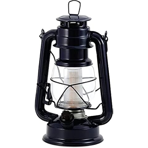 2-Pack Vintage Style Lantern (Dark Blue) with 12 LED's and 150 Lumen Light Output and Dimmer Switch, Battery Operated Hanging Lantern for Indoor and Outdoor Usage (Dark Blue) Cover