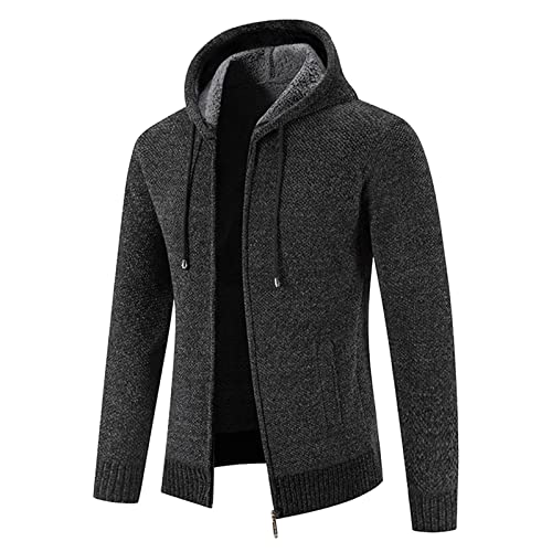 Chaqueta de punto monocolor para hombre que soluciona el frío de invierno