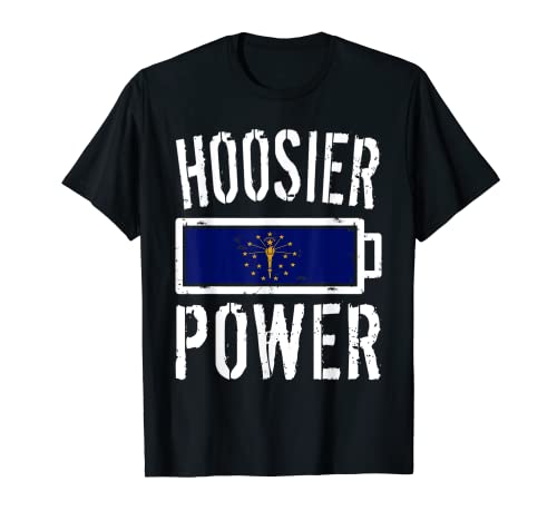 Camiseta de la bandera de Indiana | Camiseta Hoosier Power Battery Proud Camiseta