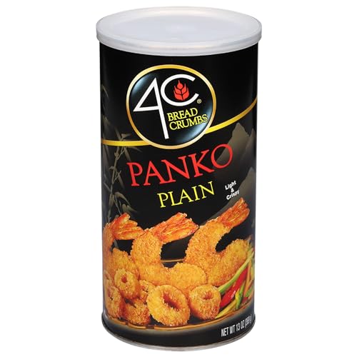 4C Premium Bread Crumbs, Panko Plain, Flavorful Crispy Crunchy, Value Pack (Panko Plain, 13 Ounce (Pack of 1))