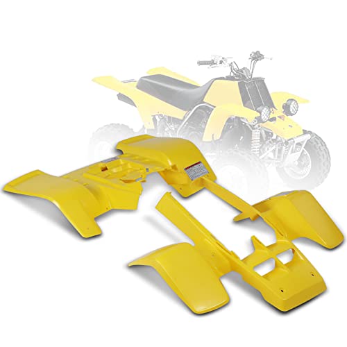 YHTAUTO Front and Rear Fenders Yellow Plastic Body Replacement for Yamaha Banshee 350 1987-2006(YFZ350)