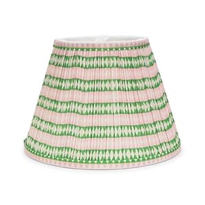 ValueLights | Small Pink Aztec Gathered Fabric Pleated Tapered Lampshade Easy Fit Light Shade | Shades & Home Improvements Essential | 27.5cm Shade Width