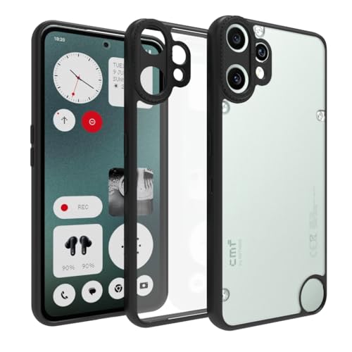 Image of RIGGEAR Shockproof Tough Hybrid Armor Back Cover Case for CMF by Nothing Phone 2 Pro /CMF Phone 2 Pro (Clear PC and Black TPU Bumper)