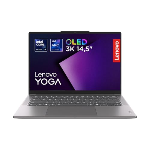 Lenovo Yoga Pro 7 Gen 10 – Ordenador Portátil IA Aura Edition 14.5' OLED 3K(Intel Core Ultra 9 285H, GPU Intel ARC 140T, 32 GB RAM, 1 TB SSD, Wi-Fi 7, Win 11 Home) Teclado QWERTY Español - Gris Luna