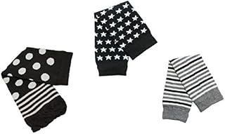 Baby Toddler Boy Leg Warmers Pack of 3 - Black Stars Grey Rainbow Stripes
