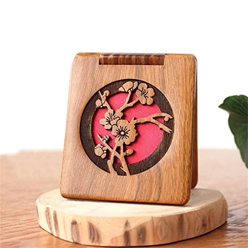 Miroir double face transportable avec reflets haute définition en bois - 2