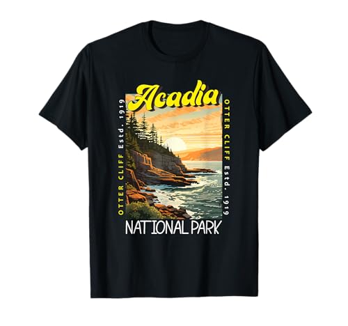 Acadia Otter Cliff Maine Vintage T-Shirt