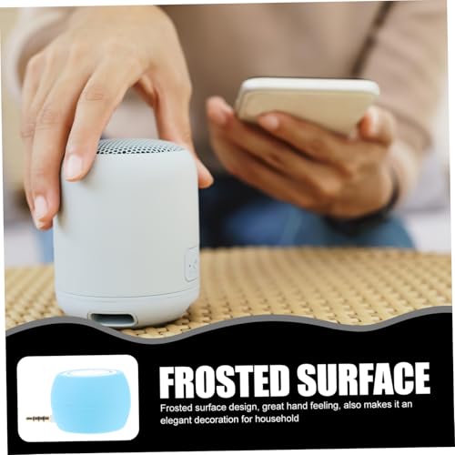 Altavoz mini portátil Operitacx con entrada de 3,5 mm para computadora y escritorio azul mate 4
