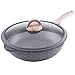 DWW nieprzywierająca patelnia do smażenia 30,5 cm bezdymowa patelnia z wok aluminiowa płyta indukcyjna rondel - powłoka z kamienia mineralnego bez PFOA, odporna na zarysowania, do różnych kuchenek (kolor: 80 cm (30 cm)