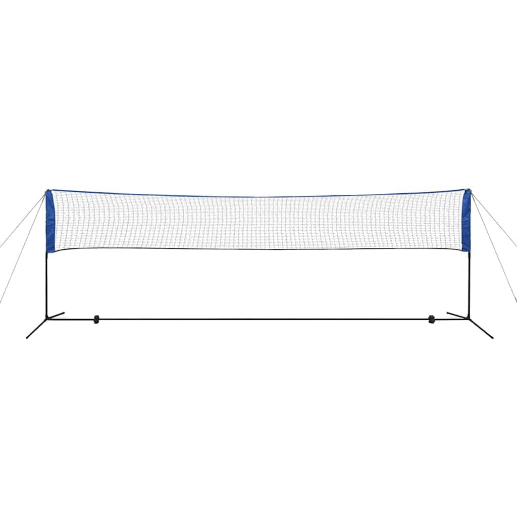 Set di reti da badminton con palloni, rete sportiva larga 500 cm per badminton, pallavolo e tennis, regolabile in altezza per giardino e spiaggia