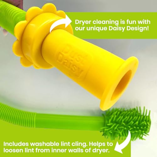 Dust Daisy Pro: Stretch-On Dryer Vent Cleaner Kit w/Washable Lint Cling, 33" Extra-Long Reach, Universal Fit, Enhanced Vacuum Hose Attachment - Energy Saving, Innovative Daisy Design - Patented - Thumbnail 4