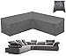 BOSKING Funda de sofá seccional para muebles de patio, color gris 420D Oxford, impermeable, en forma de L, con forma de L, para sofá esquinero de jardín y muebles para exteriores y interiores
