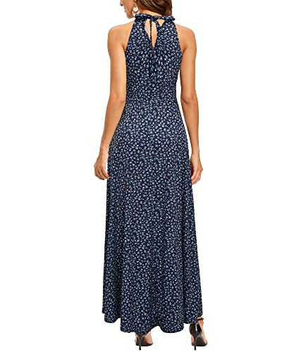 Image of STYLEWORD Women's Summer Floral Halter Maxi Dress Vacation Semi Formal 2026