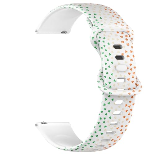 Compatible with Garmin Fenix 7/7 Pro, Fenix 6/6 Pro, Fenix 5/5 Plus, Epix (Gen2) / Epix Pro (Gen2), 22mm Replacement Sport Watch Band (St Patricks Day Clover) Silicone Soft Strap Bracelet