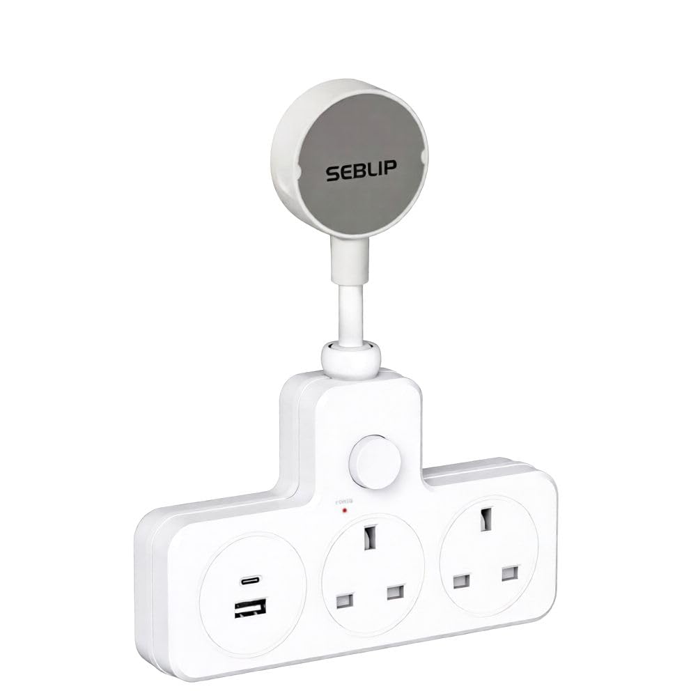 Double Plug Adapter UK with USB 2 Way Socket Extension Adaptor 13A UK 3 Pin Multi Plug Splitter for Home Office Travel and School Supplies
