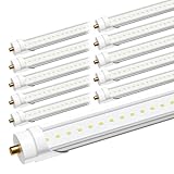 ONLYLUX T8 8ft LED Bulbs, F96T12 Led Replacement 8 Foot Led Lights, 6000K 40W 4800LM (100W 8' Fluorescent Equivalent),Single Pin FA8 Base, 110V 120V 277V Input, Clear Cover (10 Pack)
