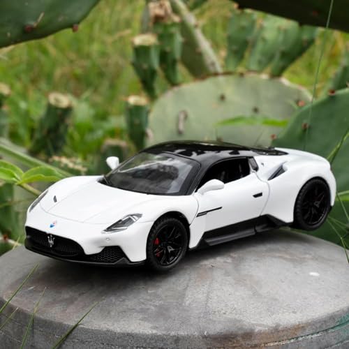 Image of 1:32 Maserati MC20 Alloy Model Car with Pull Back Function Light & Sound Diecast Toy for Kids Collectible Toy Vehicle for Car Enthusiasts Boys and Girls (White)
