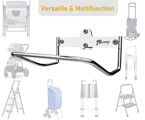 Image of JBscoop 2 Ladder Hooks Wall Mount for Ladder Storage Strollers and Folding Chair, Heavy Duty Lader Holder Rust Proof SS304 (2)