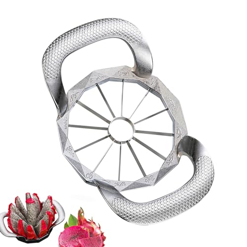 Cortador De 12 Porciones,Cortador Metálico para Frutas - Herramienta Para Cortar Fresas En 12 Trozos Y Extraer Corazones De Manzanas, Peras, Patatas Y Fresas