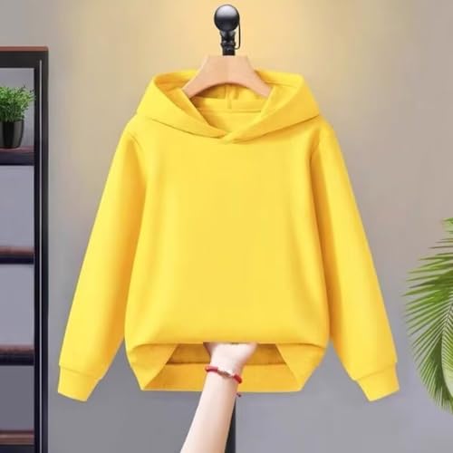 Unisex Basic Loose Hoodie Sweatshirt Girls Boys Long Sleeve Pocket Drop Shoulder Pullovers Solid Fleece Hooded Sweater3