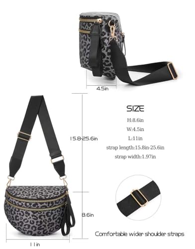 Image of FEIBOON Spacious Nylon Crossbody Bag Bum Bag Handbags Wallets Purses Trendy Shoulder Bag for Women