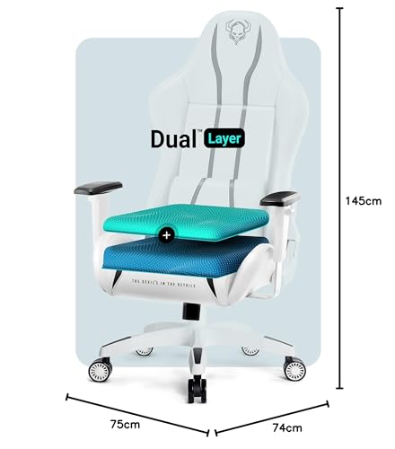 Sedia Gaming Ergonomica X-One 2.0 | Poltrona Gaming con Braccioli Regolabili, Supporto Lombare, Funzione di Inclinazione | Sedia Gamer 160 kg, Gaming Chair, Sedia Ufficio | King (XL) | Bianco - Sedia gaming - Immagine 2