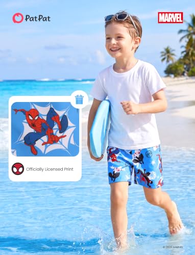 Image of Disney Stitch Spiderman Star Wars Cars Toy Story Mickey Boy Swim Trunks UPF50+Swim Shorts Compression Liner & Quick-Dry 6M-9Y