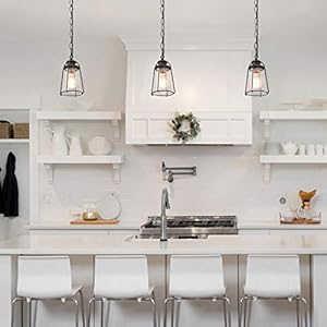 KSANA Farmhouse Pendant Lighting, Mini Rustic Hanging Light Fixture with Seeded Glass Shade for Kitchen Island, Foyer, Hallway, Bedroom and Entryway, Bronze KSANA Farmhouse Pendant Lighting Mini Rustic Hanging Light Fixture with Seeded Glass Shade for Kitchen Island Foyer Hallway Bedroom and Entryway Bronze