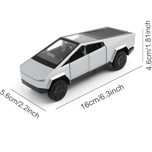 Image of Mashes Tesla Cyber Truck Model Car Exclusive Alloy Metal Pull Back Die-cast Car Diecast Metal Toy car with Openable Doors & Light Music Best Gifts Toys Kids【Colors as Per Stock】(Tesla CyberTruck 1:32)