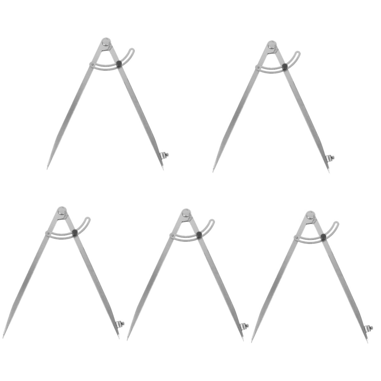 NUOBESTY 5 Pièces compas crayon cercle compas mathématiques compas pour le travail du bois compas professionnel compas de mathématiques boussoles circulaires dessin compas le fer