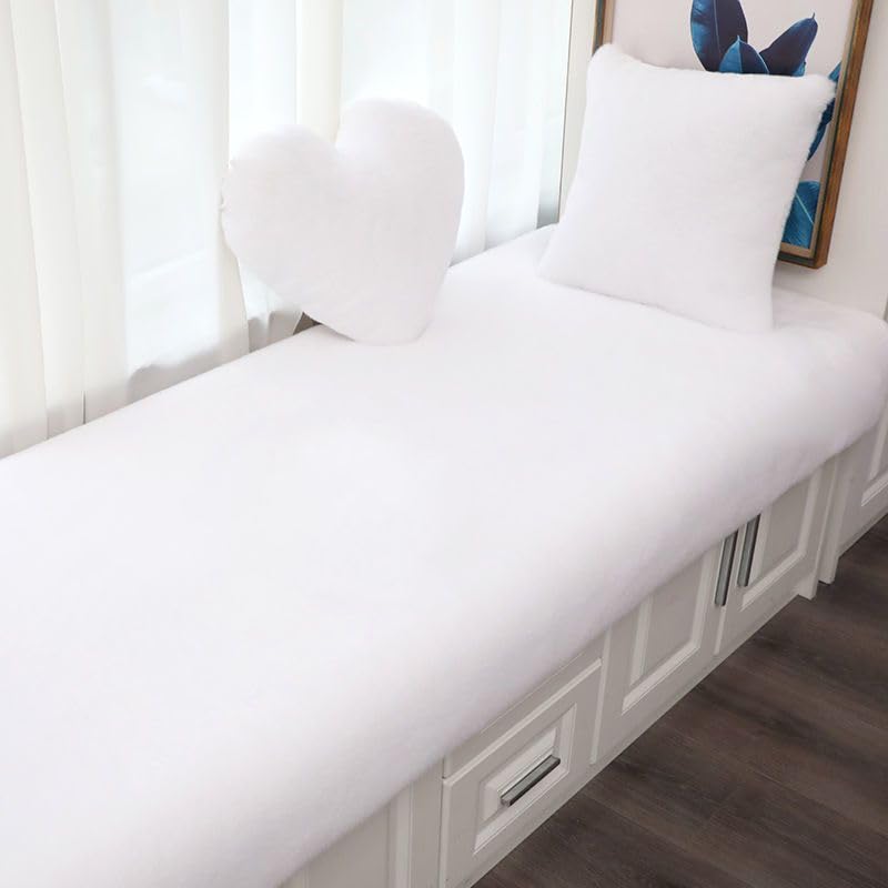 Tapis en peluche de couleur unie blanc 90x200 cm tapis de chambre doux