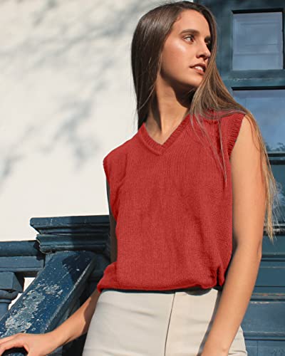 Image of TINKUY Peru Women's Alpaca Wool V-Neck Sweater Vest - Soft Knitted Pullover - Authentic Peruvian Wool - Sizes S-2XL
