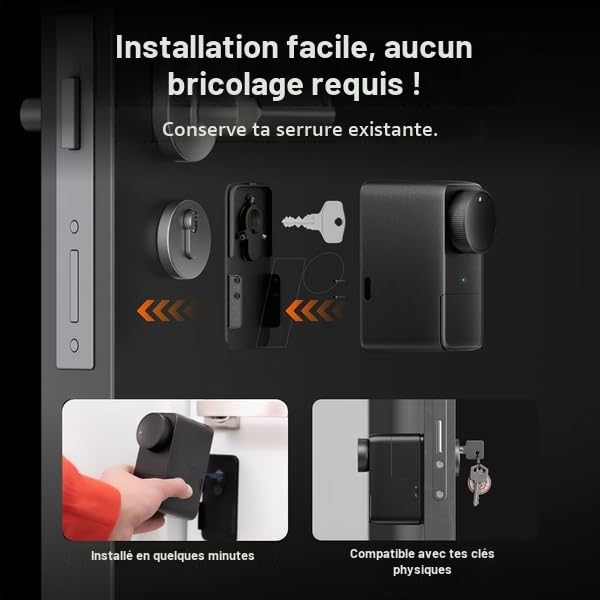 SwitchBot Smart Lock Pro Serrure de porte électronique, noire