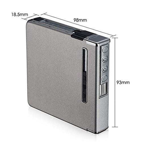 LIANXIAO - Caixa de cigarros, caixa de cigarro com isqueiros, USB Lúcio de charuto recarregável, fla