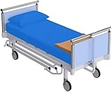 Linen SHEETS-100% Cotton Sheets for Hospital Beds, 450 TC, Flat Sheet, 6" Deep Pocket Fitted Sheet & Pillow Cover-Super Soft-3 PC Hospital Sheets Set-Royal Blue Solid, Twin-XL Size (39"x 80")