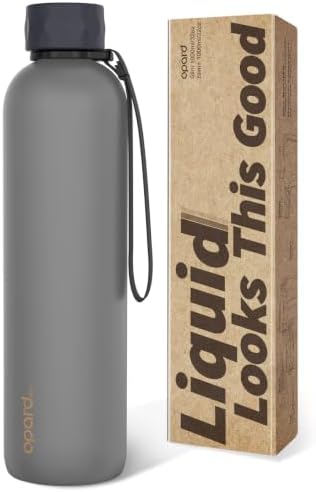 Opard Slim Pro Trinkflasche 1L, Auslaufsicher Wasserflasche Sport BPA Frei, Spülmaschinenfest Kunststoff Sportflasche Kohlensäure geeignet mit Schraubverschluss für Gym Fitness Uni