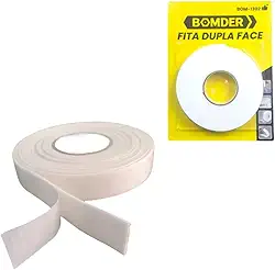 Fita Dupla Face de Espuma Branca, 2.8 metros, Adesivo Forte para Quadros, Espelhos e Decoração