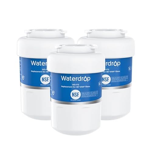 Waterdrop WD-F13 Replacement for GE® MWF®, SmartWater® MWFP, MWFINT, MWFA, GWF, HDX FMG-1, Kenmore® 9991, GSE25GSHECSS, WFC1201 Water Filter, 3 Pack 3 Water Filter
