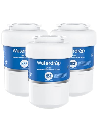 Waterdrop WD-F13 Replacement for GE® MWF®, SmartWater® MWFP, MWFINT, MWFA, GWF, HDX FMG-1, Kenmore® 9991, GSE25GSHECSS, WFC1201 Water Filter, 3 Pack
