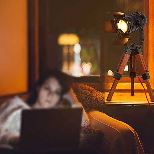 Barcelona LED Vintage Stehleuchte Tripod Stehlampe Studiolampe Deckenfluter im Industrie Cinema Stil, mit Dreifuß aus… – Bild 7