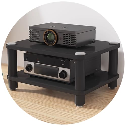 Universelles Audio-Rack – 2/3/4-stufiges HiFi-Regal Für Verstärker, Lautsprecher Und AV-Receiver Mit Antivibrationsfüßen, Stand Tischständer Heimkino Studioequipment(Schwarz,50 * 40 * 23cm(2Tier))
