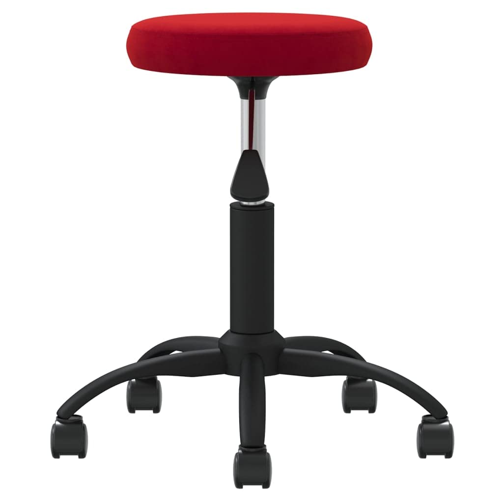 Chaise de bureau pivotante avec housse en velours rouge bordeaux, chaise pivotante ergonomique avec ressort à gaz, roulettes et cadre en acier, idéale pour le bureau à domicile, chaise de